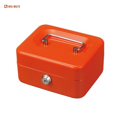 Home Office 6 inch Metal Lockable Coin Money Storage Safe Security Box Holder Suitcase with Lock Key 6 Compartments